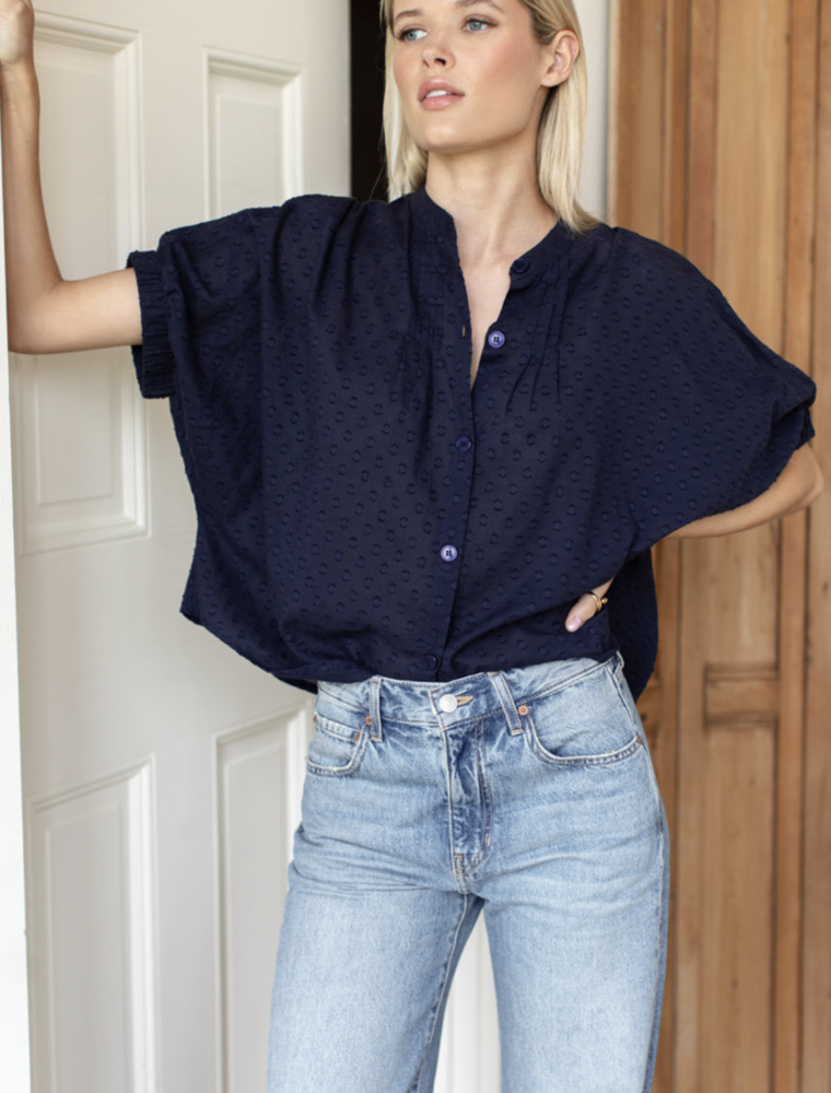 Emerson Fry Mandarin Collar Top