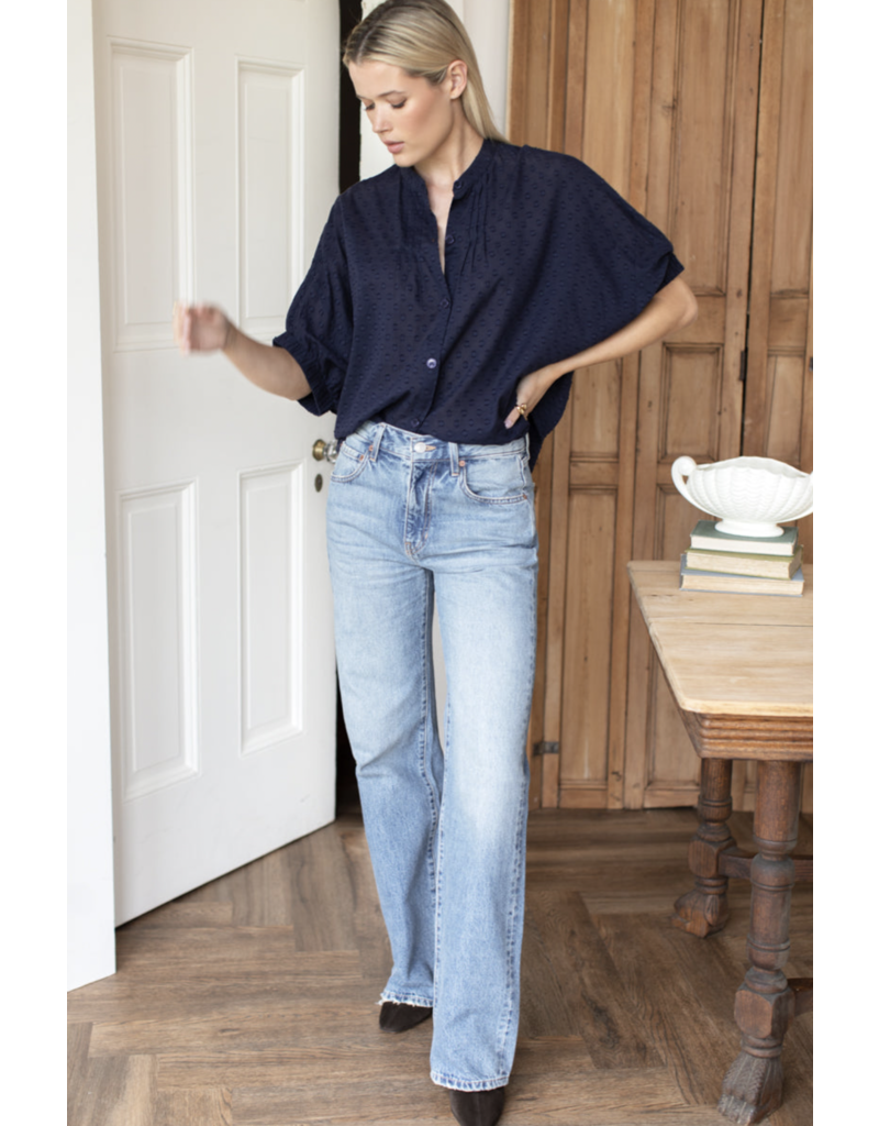 Emerson Fry Mandarin Collar Top