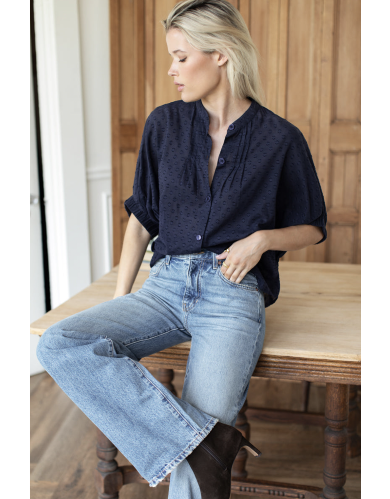 Emerson Fry Mandarin Collar Top