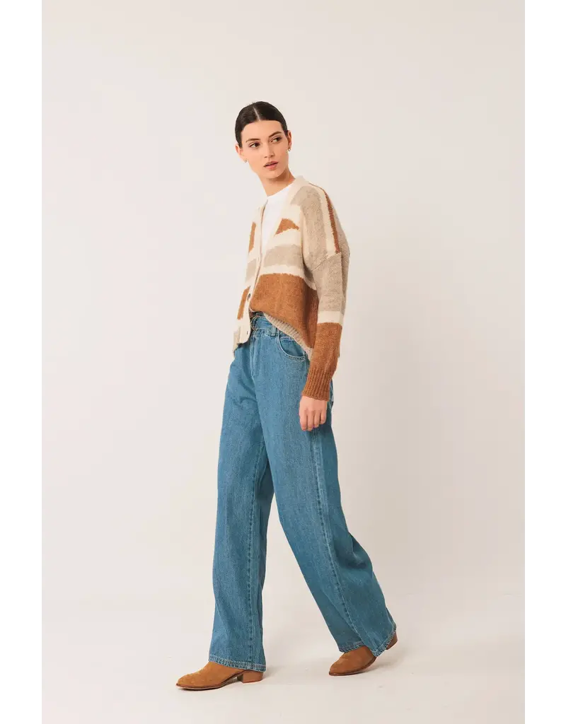 Indi & Cold Intarsia Alpaca Cardigan