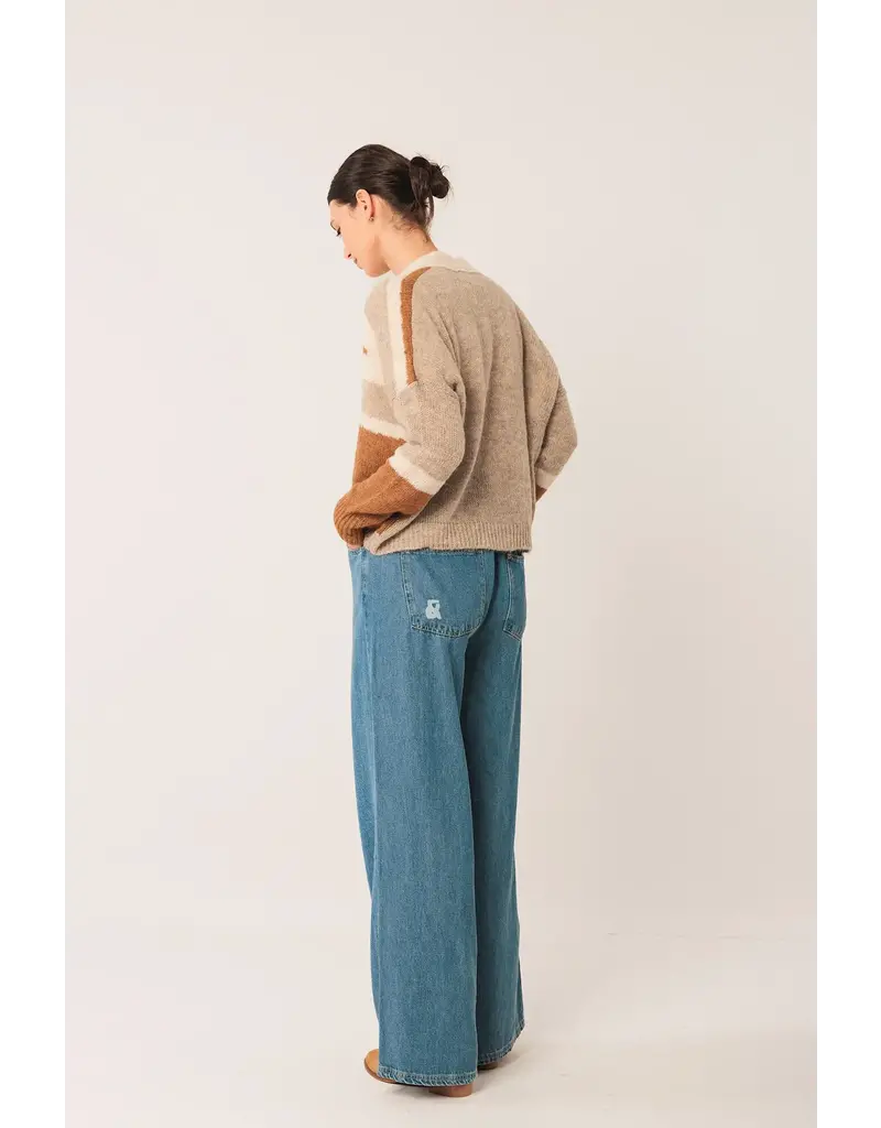 Indi & Cold Intarsia Alpaca Cardigan