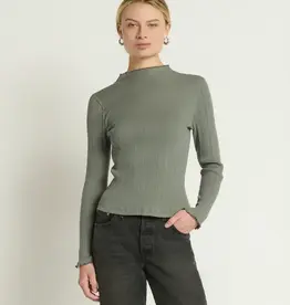 Nation Los Angeles Brenna Mock Neck Top