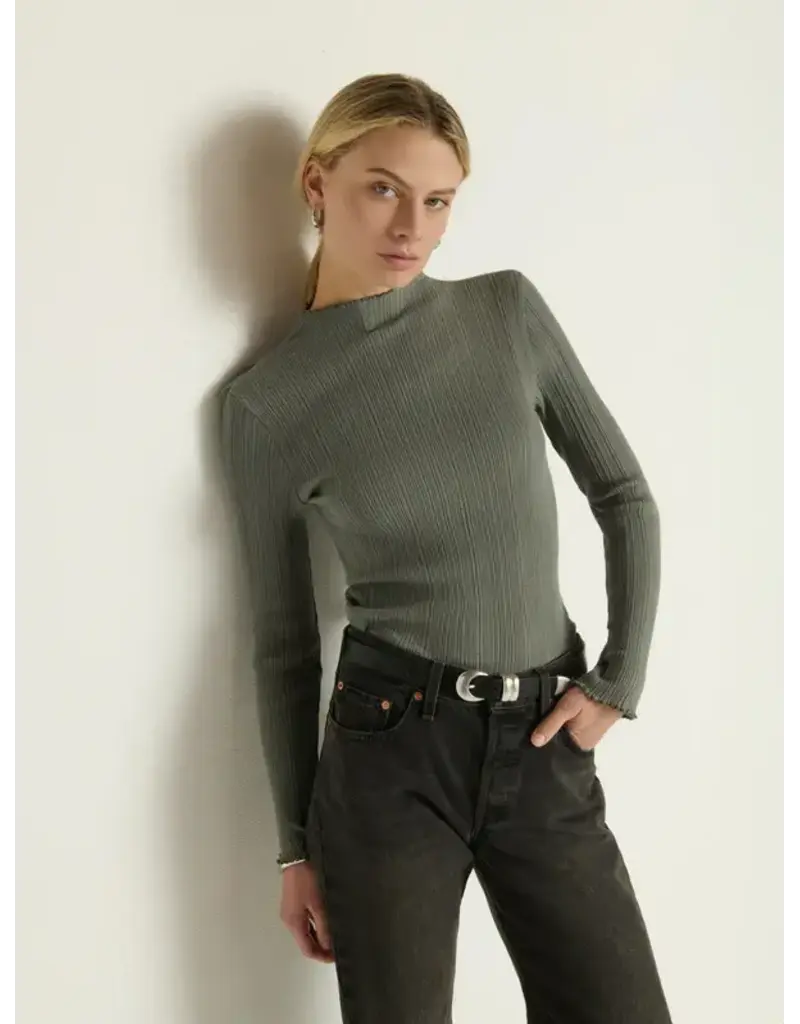 Nation Los Angeles Brenna Mock Neck Top