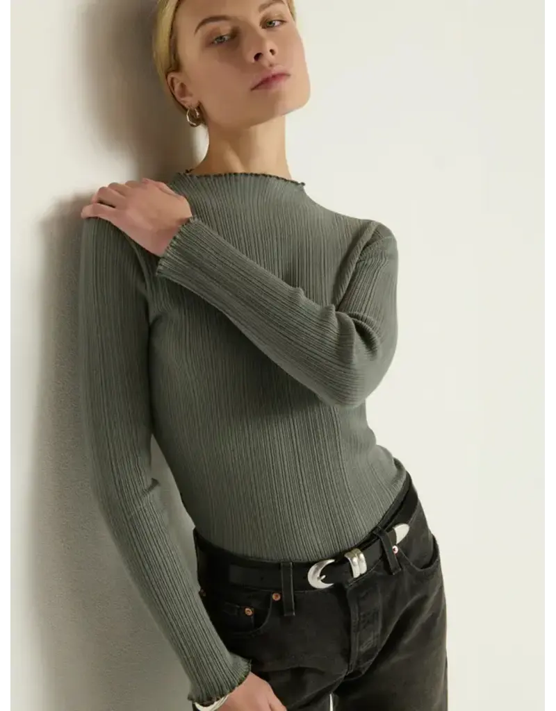 Nation Los Angeles Brenna Mock Neck Top