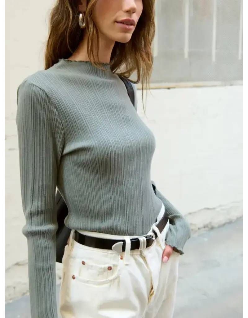 Nation Los Angeles Brenna Mock Neck Top