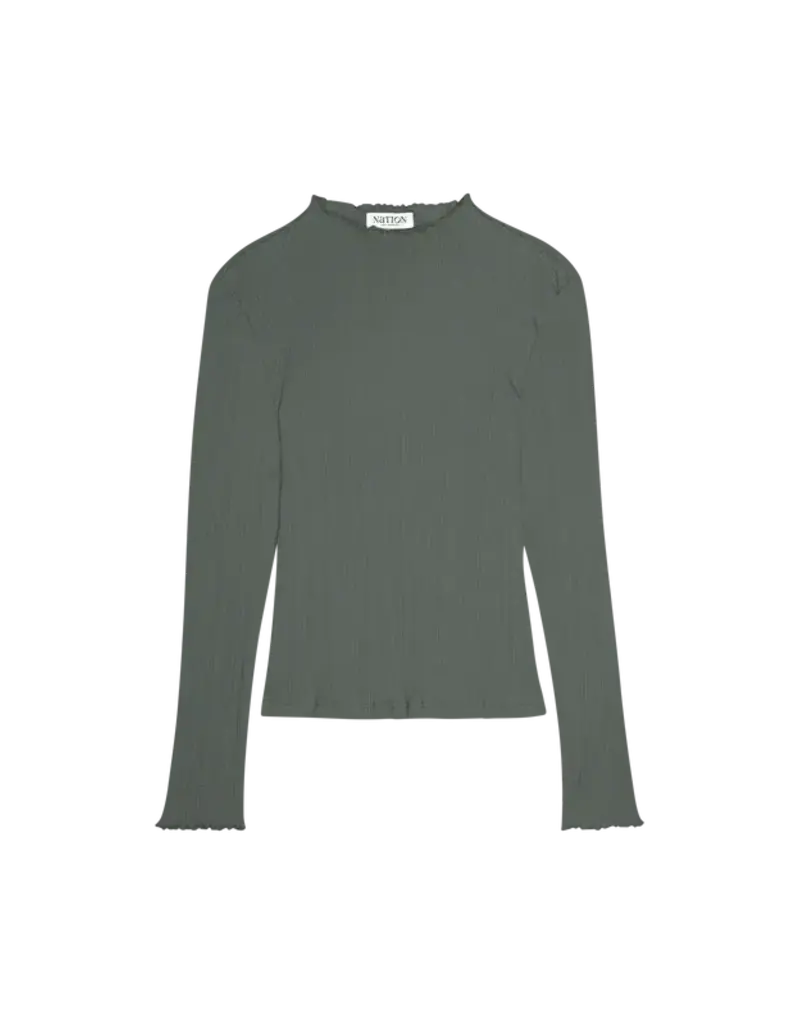 Nation Los Angeles Brenna Mock Neck Top