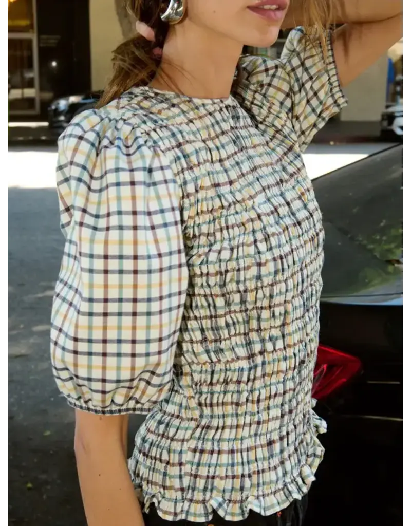 Nation Los Angeles Brinley Smocked Top