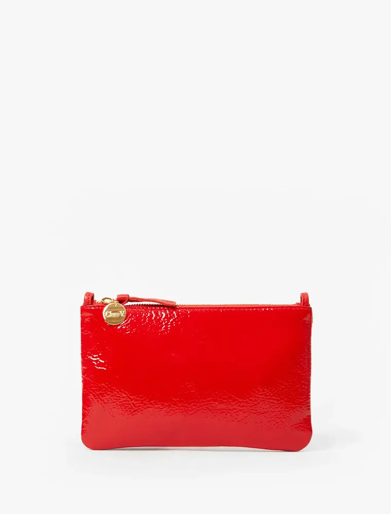 Clare V. Wallet Clutch w/ Tabs - Pucker Patent