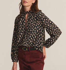 Velvet Malia Printed Cotton Blend Top