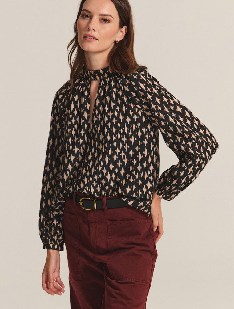 Velvet Malia Printed Cotton Blend Top