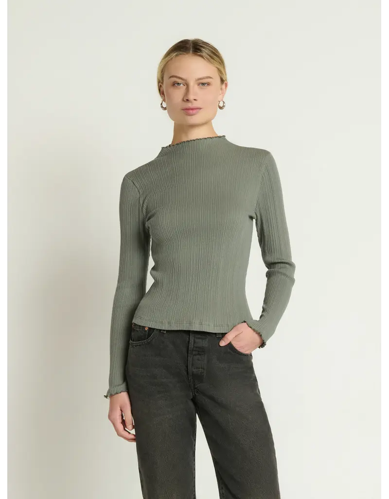 Nation Los Angeles Brenna Mock Neck Top