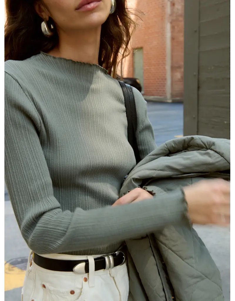 Nation Los Angeles Brenna Mock Neck Top