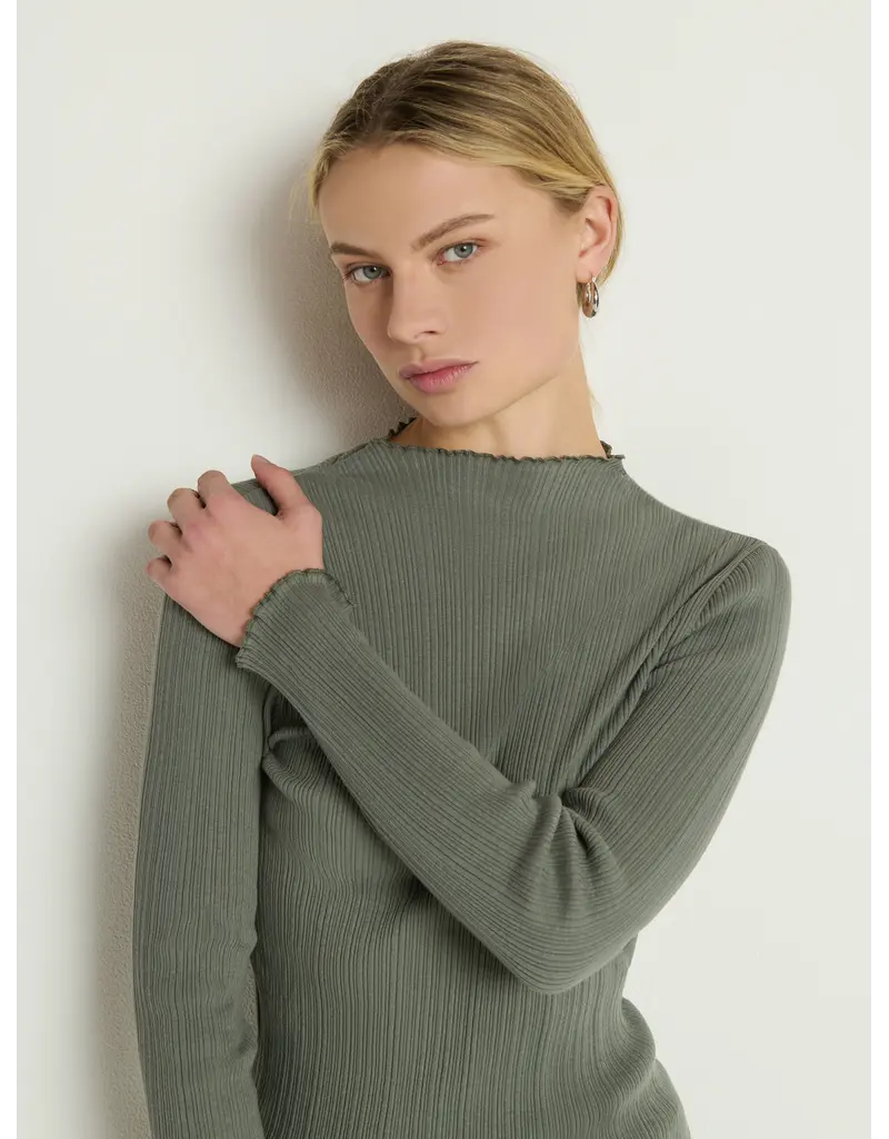 Nation Los Angeles Brenna Mock Neck Top