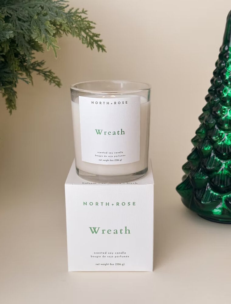 North + Rose Wreath Candle
