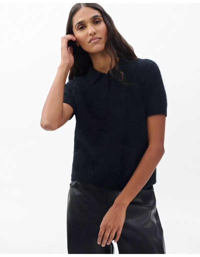 Rag & Bone Jada brushed cashmere ss polo