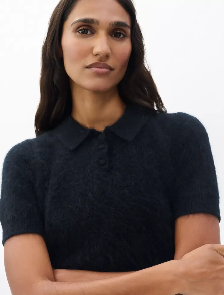 Rag & Bone Jada Brushed Cashmere SS Polo