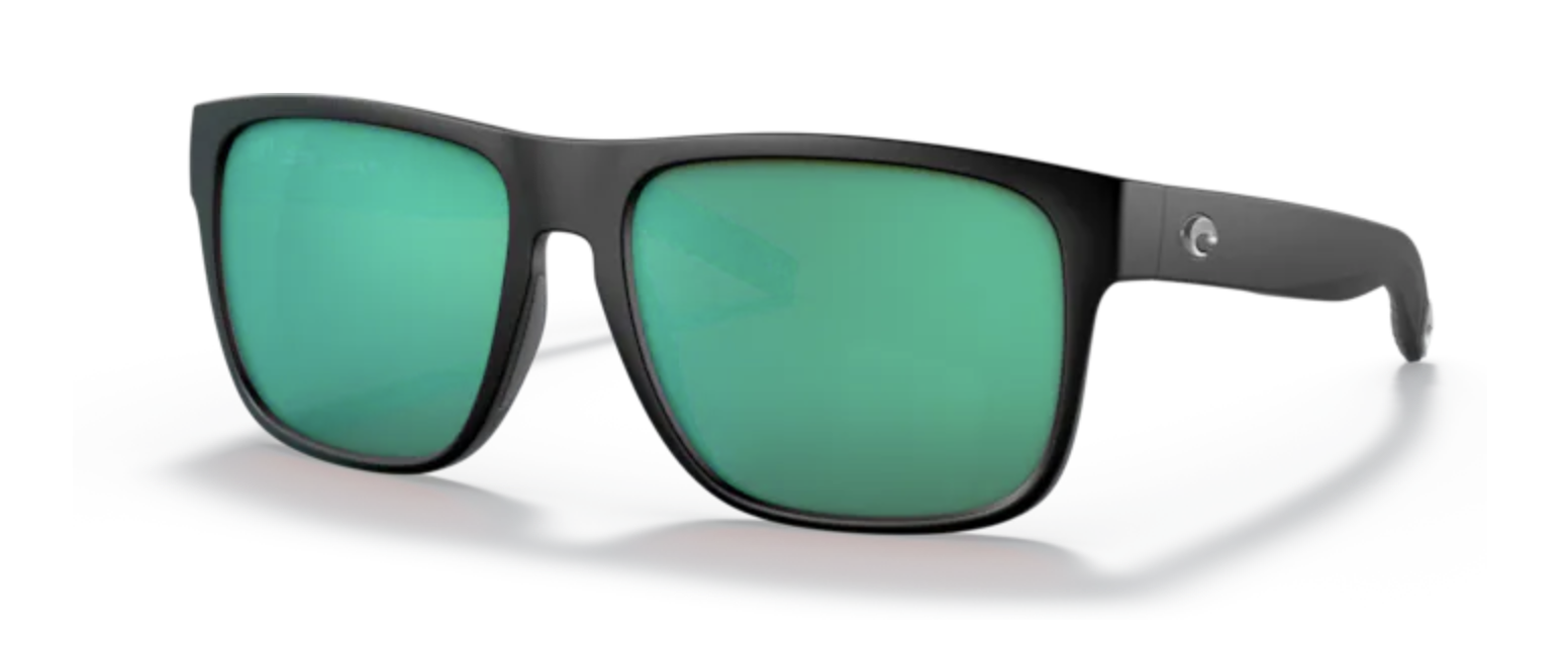 Costa Del Mar Costa Spearo XL Sunglasses Matte Black w/Green Mirror 580G