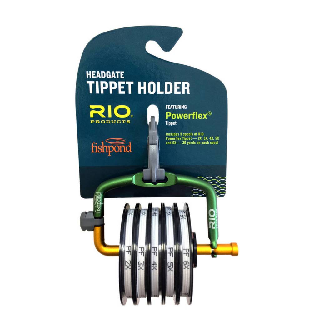 RIO RIO & Fishpond Headgate Tippet Holder Green/Orange - Loaded 2X-6X Powerflex Tippet