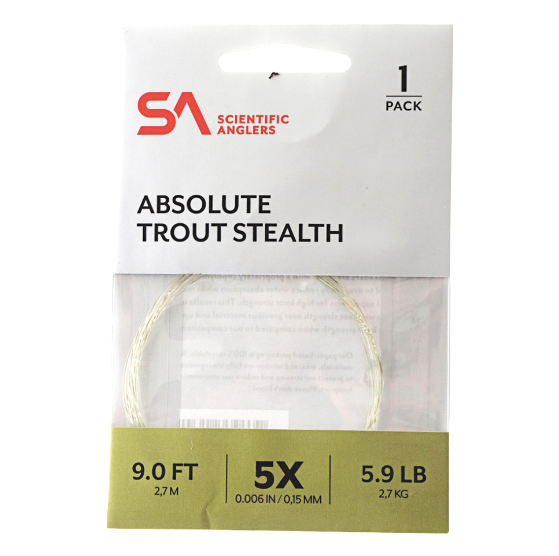 Scientific Anglers Scientific Anglers Absolute Trout Stealth Leader -Single Pack 9' 5X