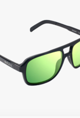 Bajio Bajio 12 South Sunglasses Black Gloss-Green Mirror Glass