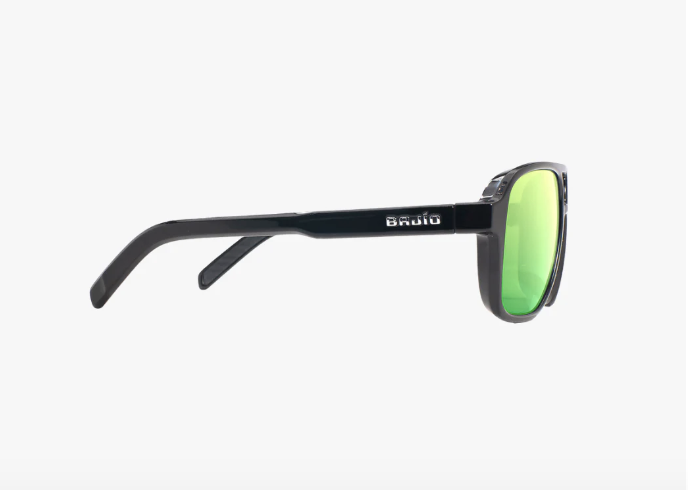 Bajio Bajio 12 South Sunglasses Black Gloss-Green Mirror Glass