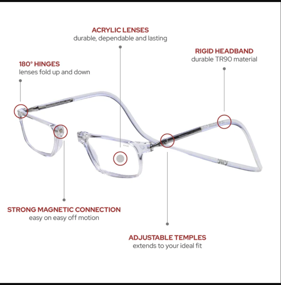 Clic Clic Magnetic Closure Glasses Executive Reader