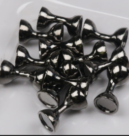 Hareline Dubbin Hareline Flat End Tungsten Hourglass Eyes  Black XS