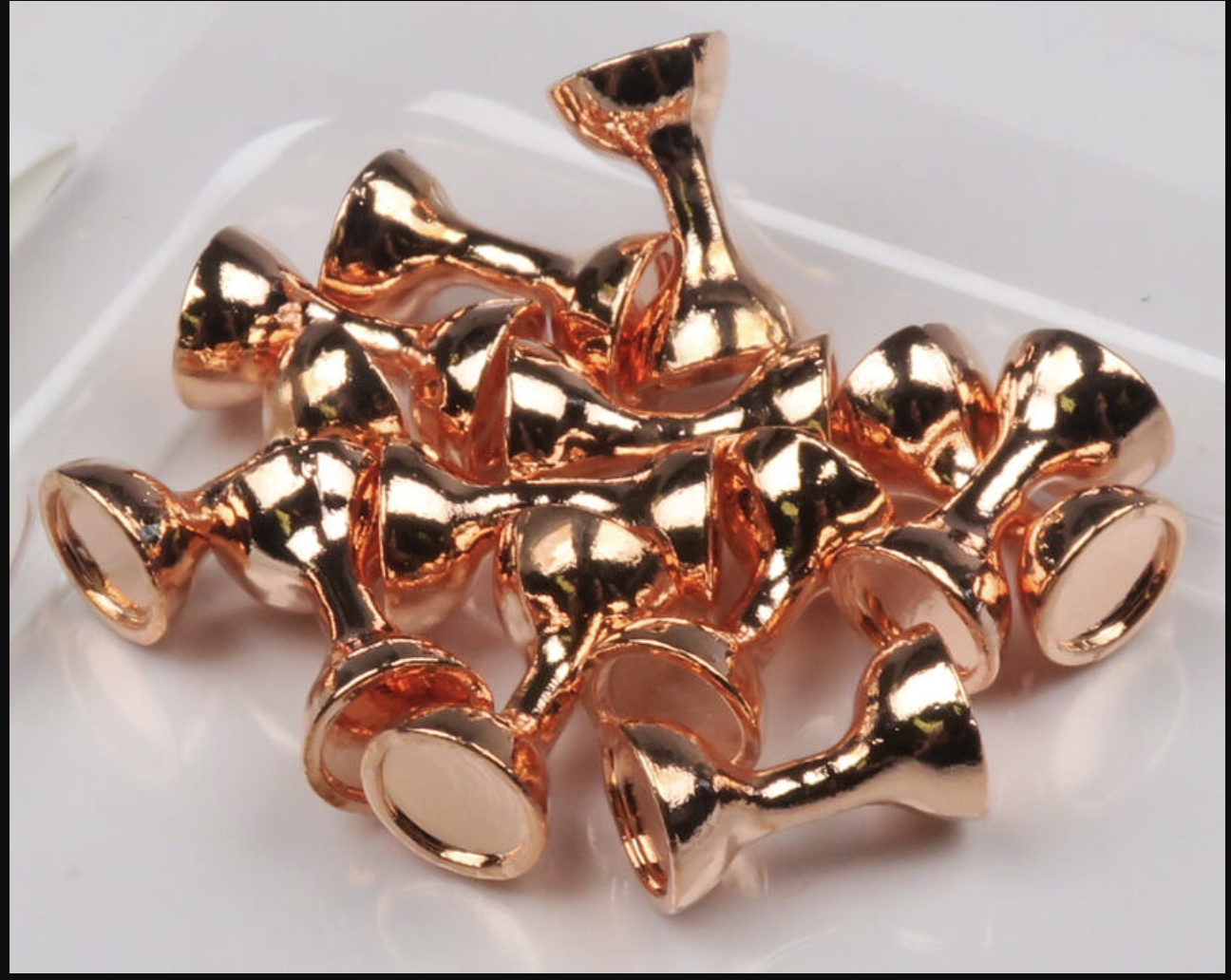 Hareline Dubbin Hareline Flat End Tungsten Hourglass Eyes  Copper XS