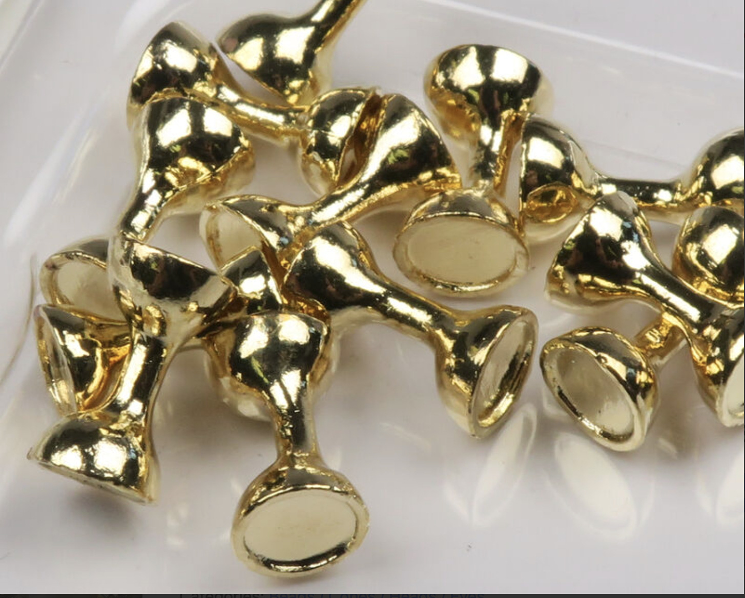 Hareline Dubbin Hareline Flat End Tungsten Hourglass Eyes Gold XS