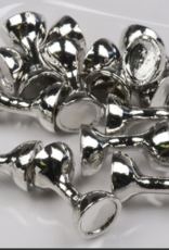 Hareline Dubbin Hareline Flat End Tungsten Hourglass Eyes  Silver XS