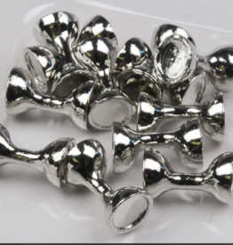 Hareline Dubbin Hareline Flat End Tungsten Hourglass Eyes  Silver XS