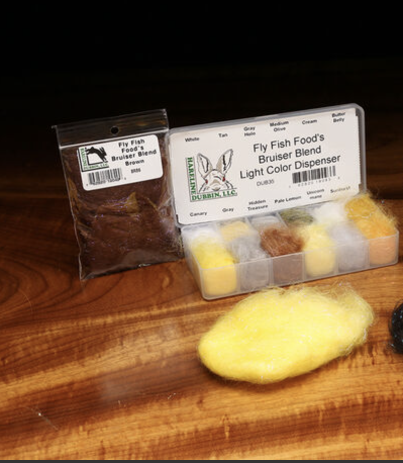 Hareline Dubbin Fly Fish Food Jr Bruiser Blend Dispenser