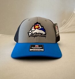 Richardson AC Logo Hat 173 Tri Cement Grey/Dark Charcoal/Pool Blue