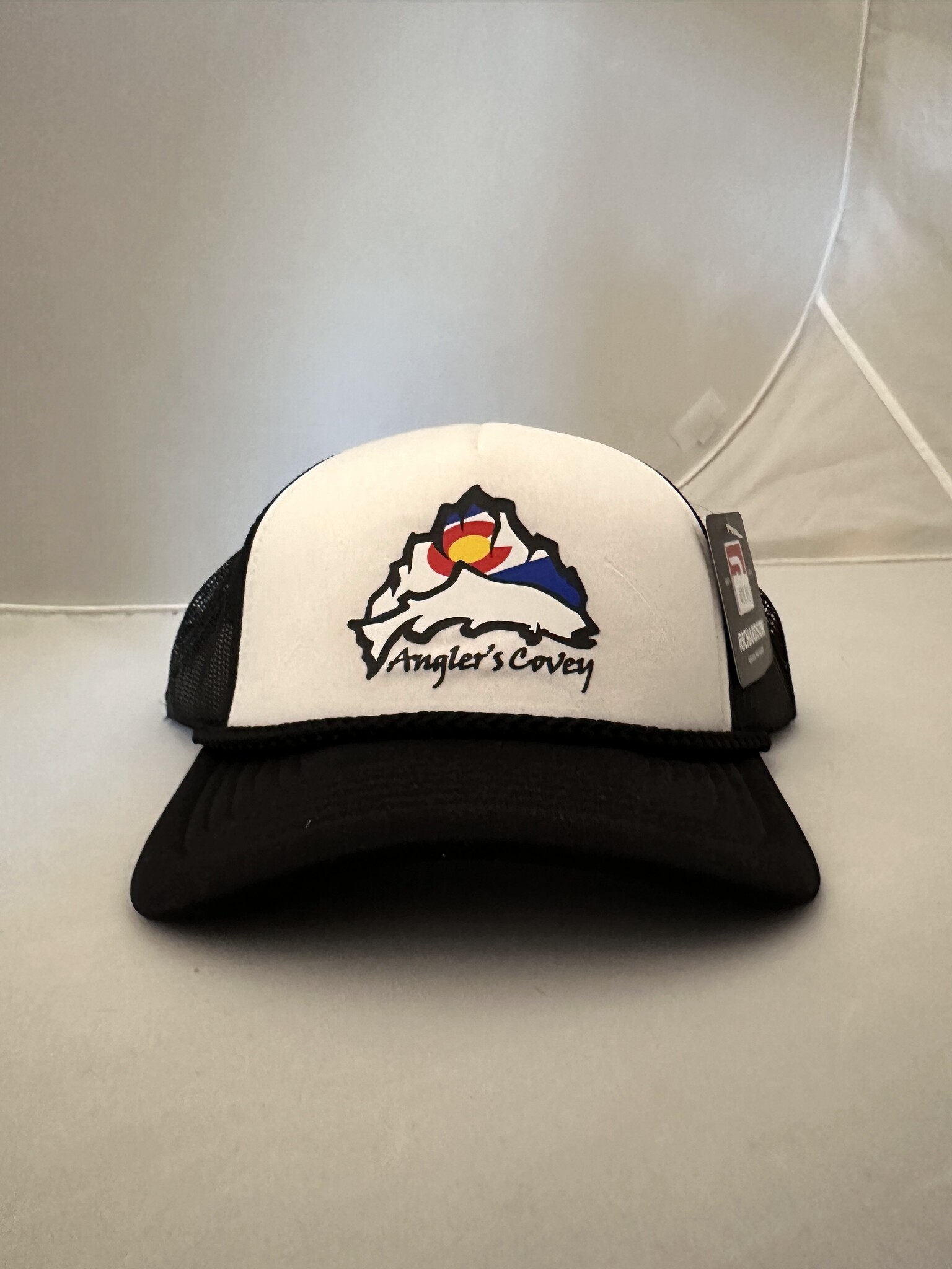 Anglers Covey AC Logo Hat 213 White/Black