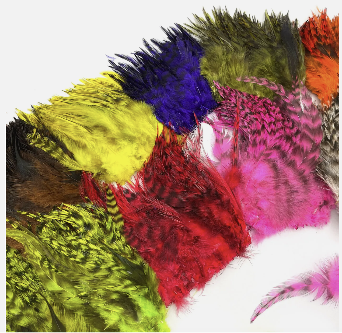 Hareline Dubbin Hareline Strung Grizzly Variant Saddle Hackle