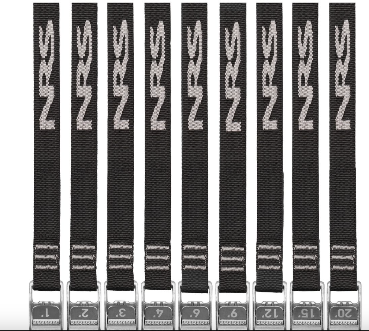 NRS NRS 1" Strap Pair Black 1'