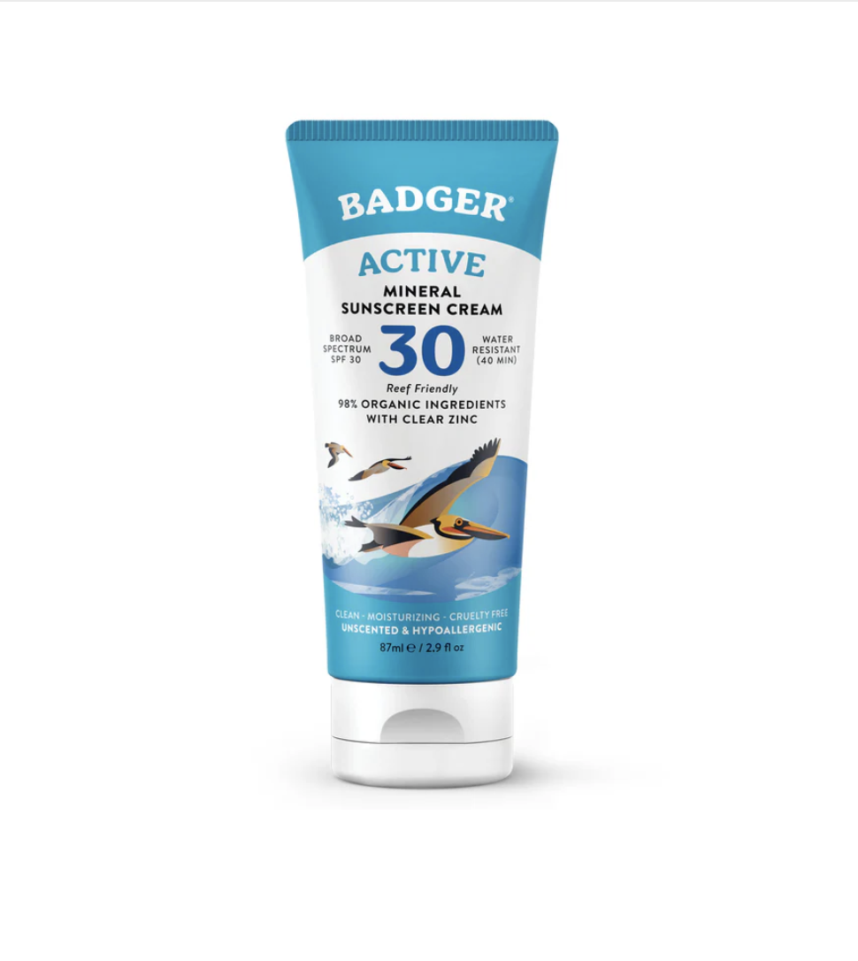 Badger Badger SPF 30 Active Mineral Sunscreen Cream 2.9oz