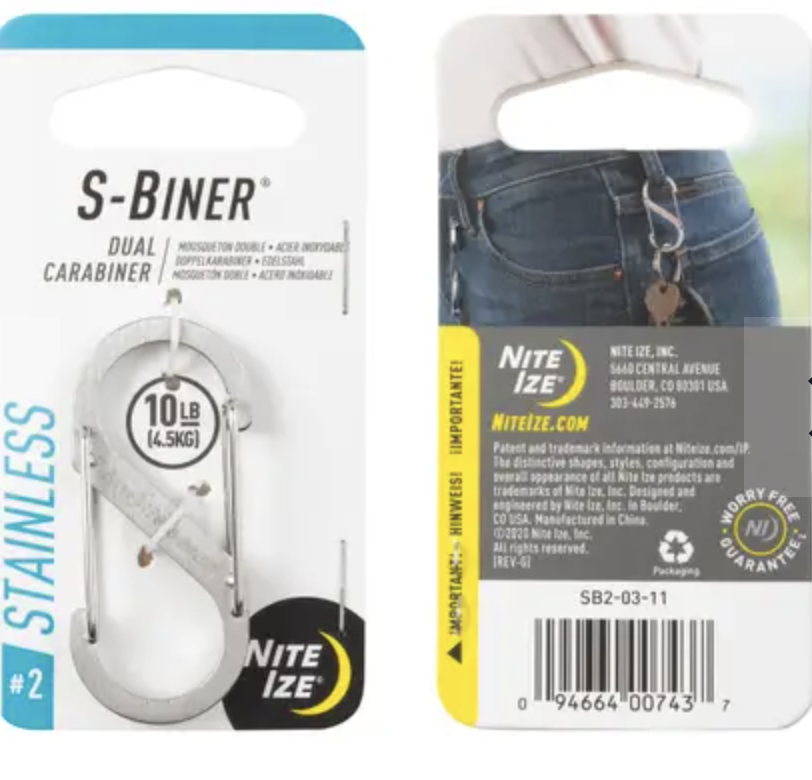 NITE IZE S-Biner Steel Dual Carabiner #1 2PK