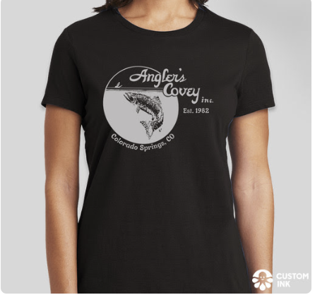 Anglers Covey AC Logo Gildan Womens Midweight Softstyle SS Tee -