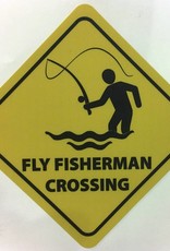 Eric Gossage Fly Fisherman Crossing Sticker 3.5" x 5"