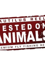 Nautilus Reels Nautilus Tested On Animals Sticker 4.5" x 2.75"