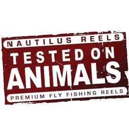 Nautilus Reels Nautilus Tested On Animals Sticker 4.5" x 2.75"