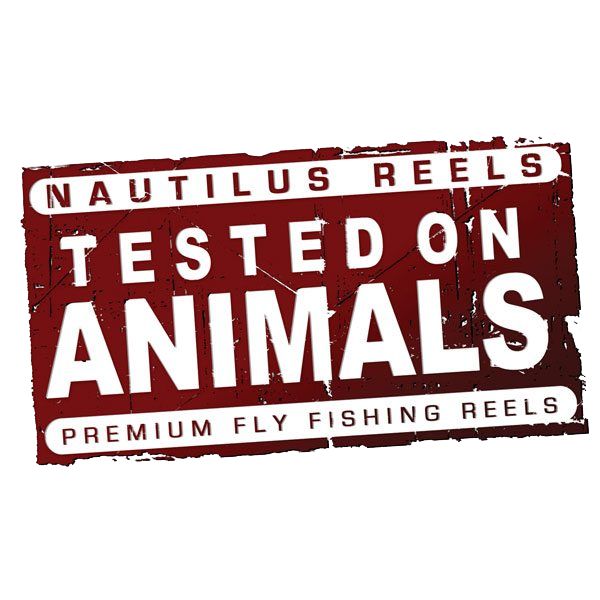 Nautilus Reels Nautilus Tested On Animals Sticker 8.5" x 5"