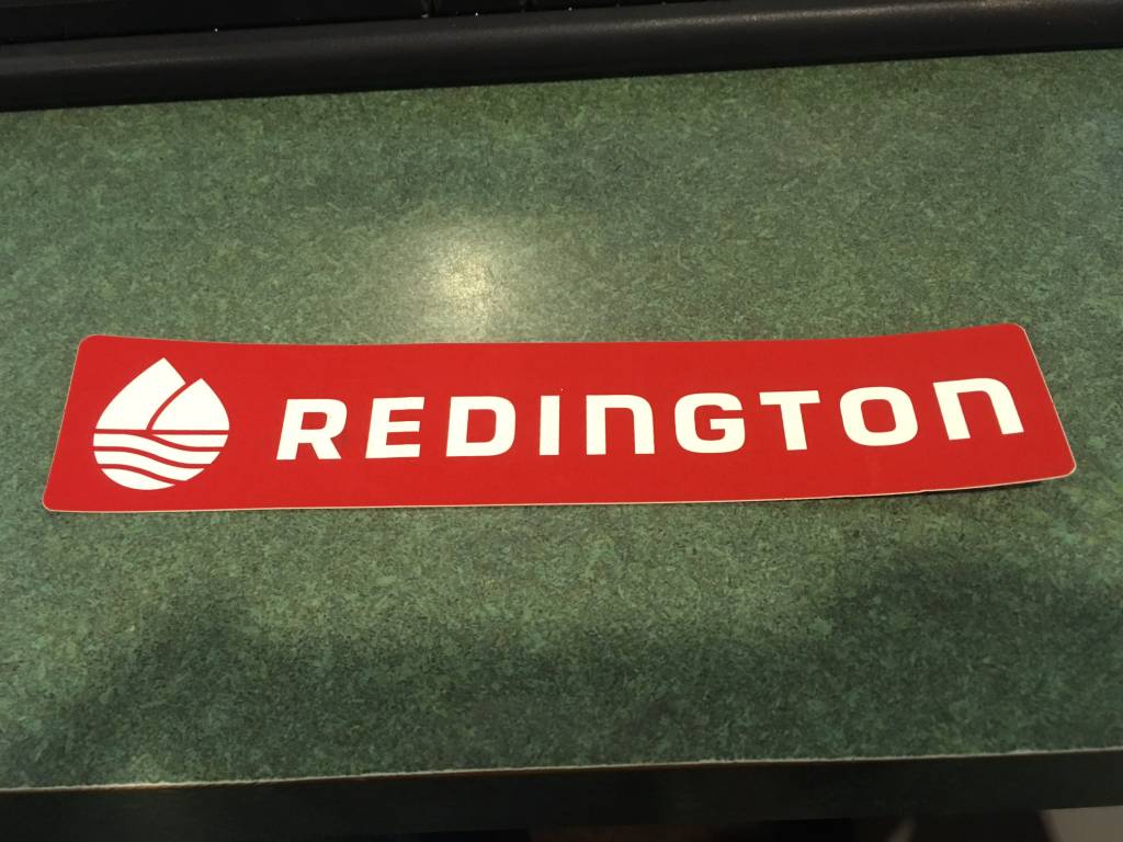 Redington Redington Sticker - 1"x7" Red Bar White Text