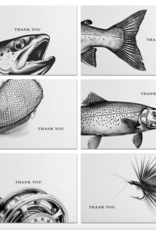 Anglers Covey Greeting Card Thank You B/W
