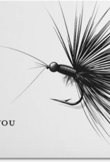 Anglers Covey Greeting Card Thank You B/W