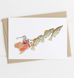 Anglers Covey Greeting Card Santa Sleigh