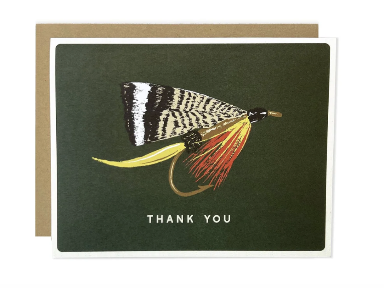 Anglers Covey Greeting Card Fly Fishing Thank You