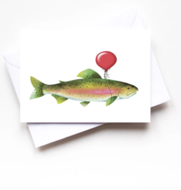 Anglers Covey Greeting Card Birthday Balloon Trout