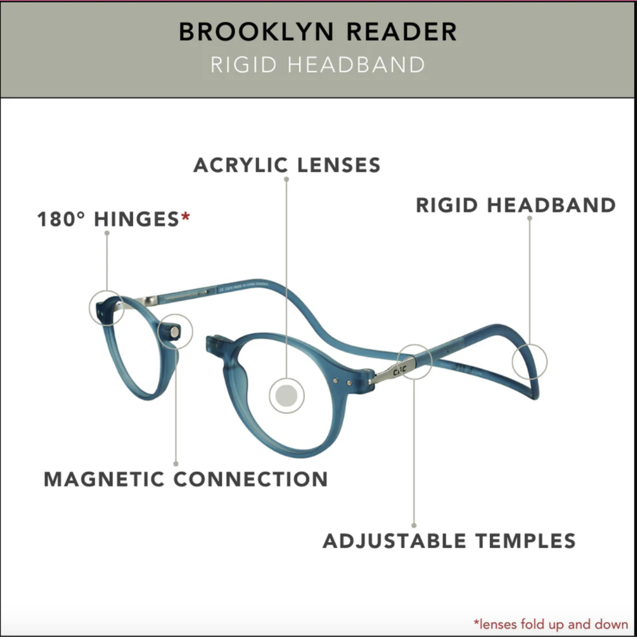 Clic Clic Magnetic Closure Glasses Brooklyn Reader